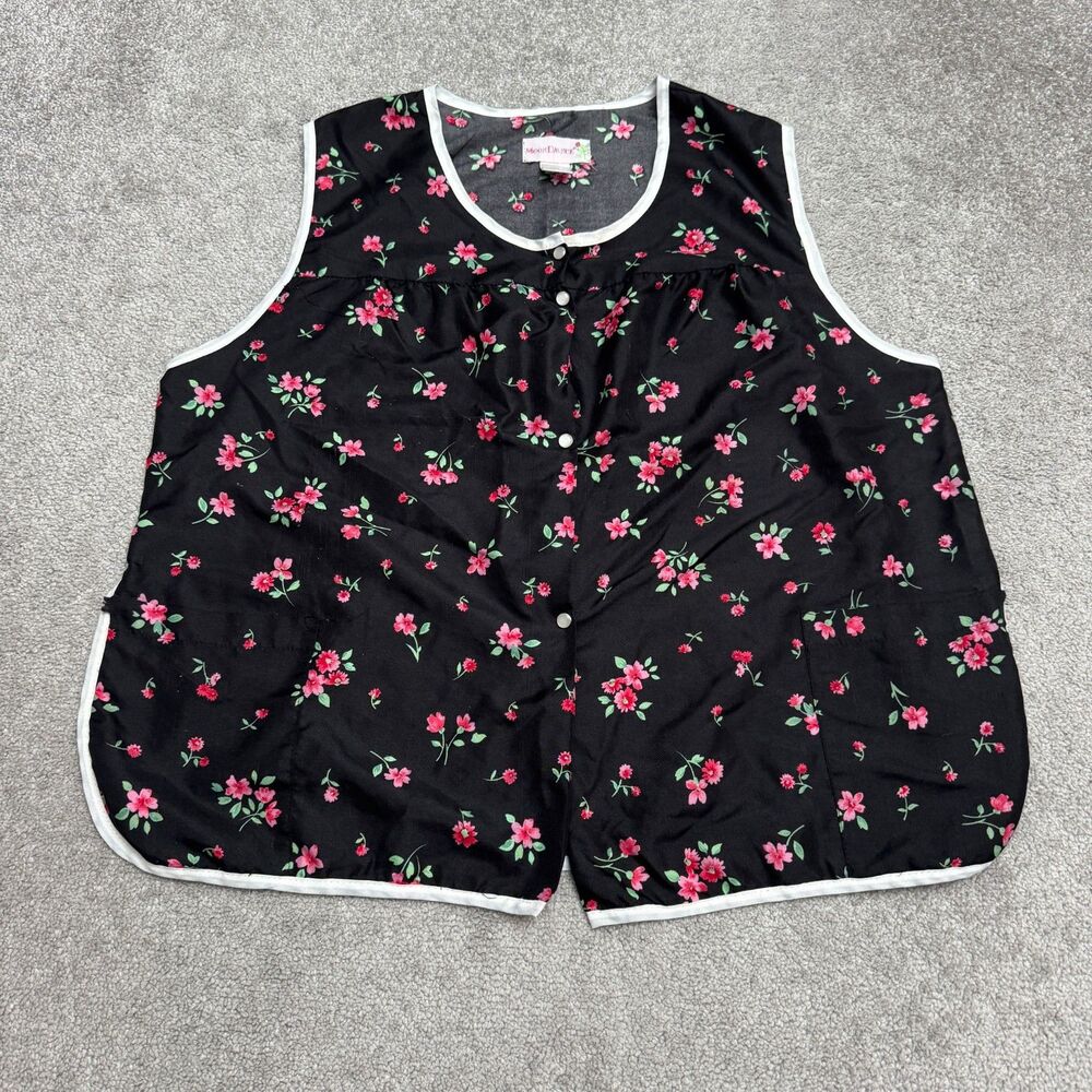 Moondance Snap Pearl Lightweight Vest Top Womens 1X Plus Floral Sleeveless Boho